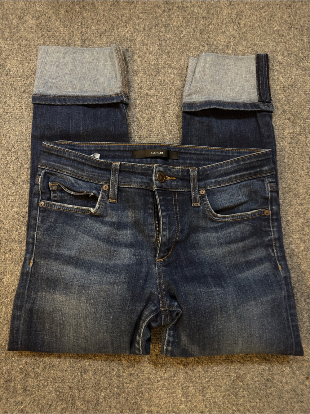 Joe’s Skinny Dark Wash Cropped Ankle Cuffed Jeans - Size 26